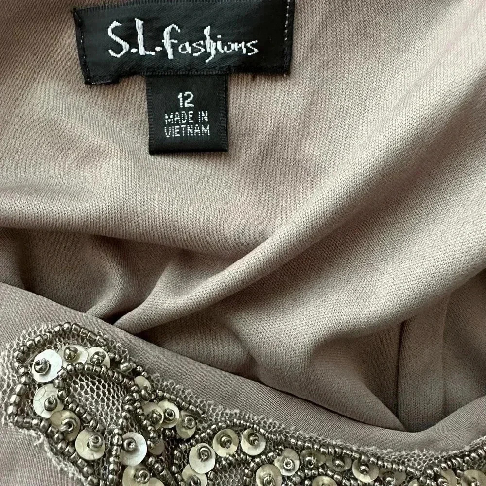 S.L. Fashion neutral Elegant beautiful dress size L - Picture 4 of 6